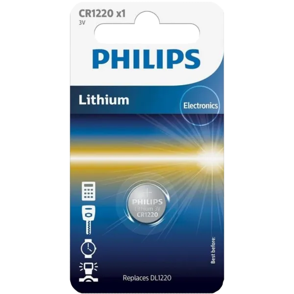 Philips CR1220 Батарейка літієва блістер, 1 шт