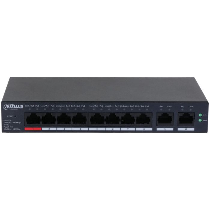 Керований PoE-комутатор Dahua DHCS4010-8GT-110 з 8 портами PoE