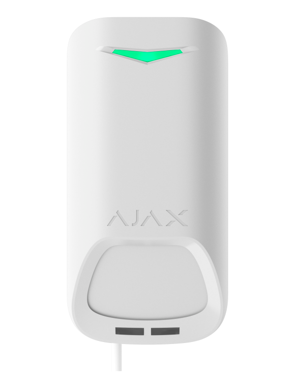 Дротовий ІЧ датчик руху з додатковим мікрохвильовим сенсором K-діапазону та системою антимаскування Ajax Superior MotionProtect Plus G3 Fibra (117717.09.WH1)