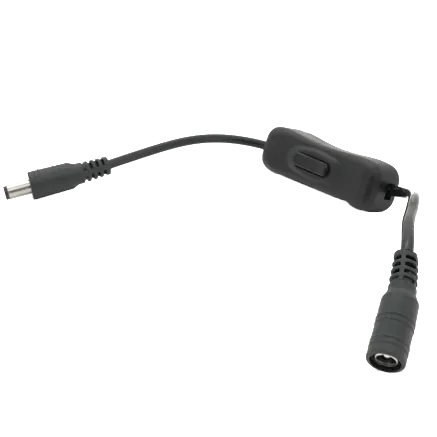 DC-F => DC-M (D 5,5x2,5мм) Black Подовжувач живлення з вимикачем