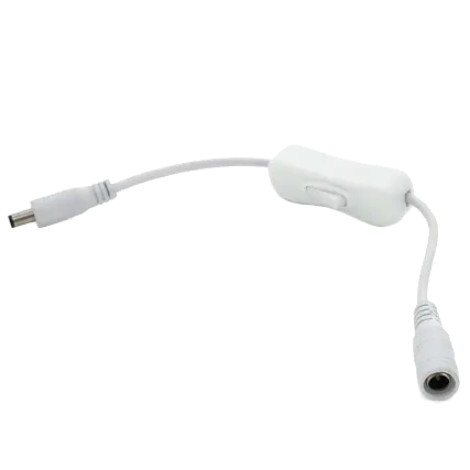 DC-F => DC-M (D 5,5x2,5мм) White Подовжувач живлення з вимикачем