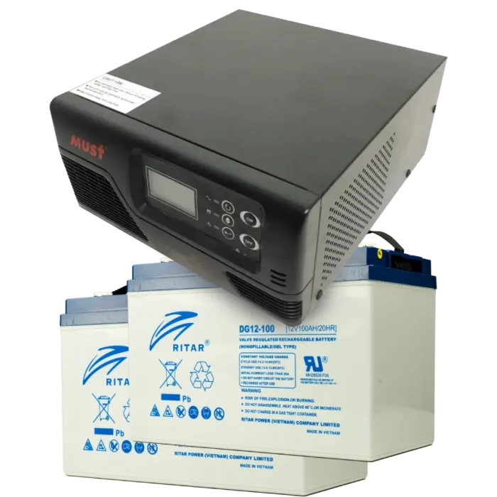 MUST EP20-R1000W + 2x 12V 100Ah DG12-100 Комплект ДБЖ + АКБ