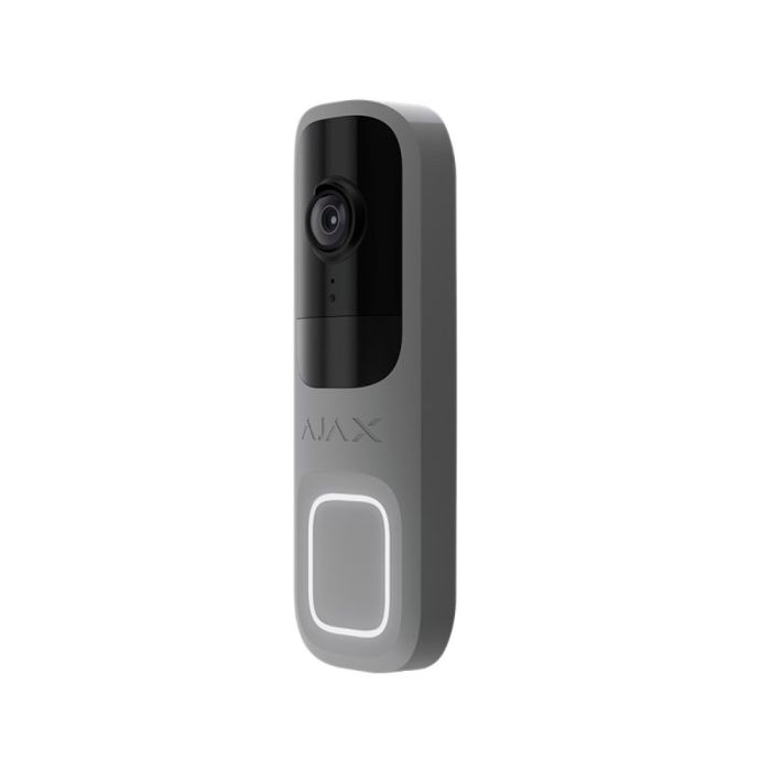 Відеодзвінок Ajax DoorBell grey з вбудованим штучним інтелектом, ІЧ-сенсором та керуванням у застосунках