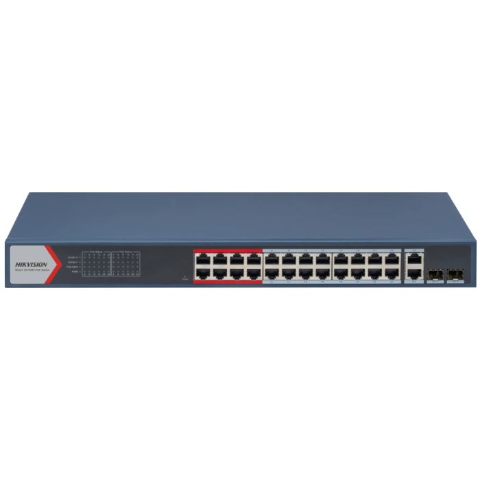 Керований 26-портовий PoE комутатор Hikvision DS-3E1326P-EI(B) з 24 портами PoE