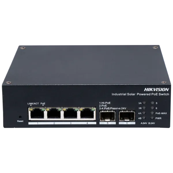 Hikvision DS-3T1506HP-EI-UPS PoE Комутатор 4 порти керований