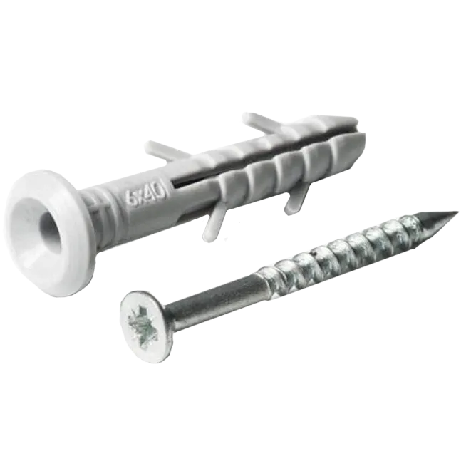 APRO SMTG-60040-C Дюбель-цвях швидкого монтажу поліетиленовий гриб 6х40 (пач. 100 шт.)