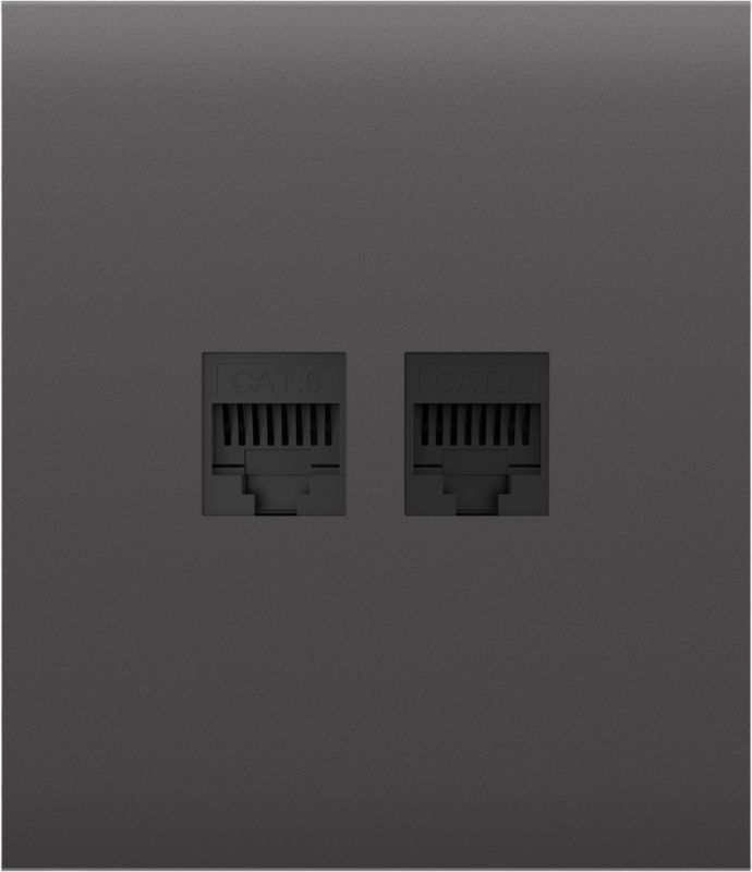 Передня панель для вбудованої інтернет-розетки Ajax CenterCover (LAN) Grey (126198.318.GR)