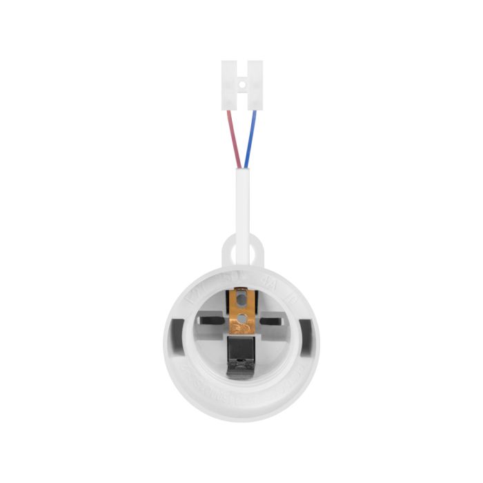 Патрон пластиковий підвісний e.lamp socket pendant.E27.pl.white, Е27, з кабелем 15 см і клемною колодкою, білий
