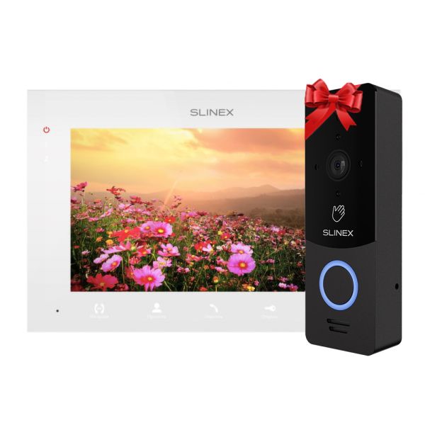 Відеодомофон Slinex SQ-07MTHD white + Відеопанель 2 Мп Slinex ML-20HD black