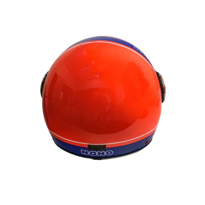 Мотошолом відкритий Beon B-110B CIRCLE SHINY ORANGE/WHITE/BLUE (глянець помаранчевий/білий/синій), розмір L