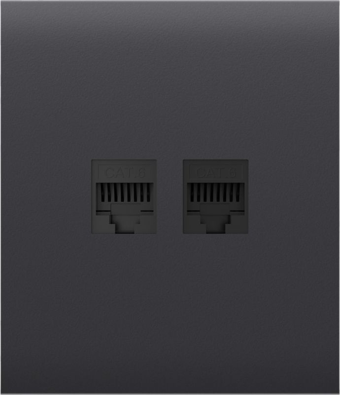 Передня панель для вбудованої інтернет-розетки Ajax CenterCover (LAN) Graphite (126199.318.GP)