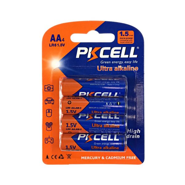 Батарейка PKCELL Ultra Alkaline AA LR6 1.5V, 4шт./блістер