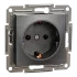 Schneider Electric EPH2900171 Asfora Розетка 220В антрацит, пластик, із заземленням, Schuko, без захисної кришки, без шторок, для врізного монтажу