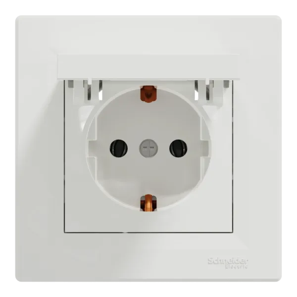 Schneider Electric ASFORA EPH3100121 Розетка одинарна із заземленням і кришкою