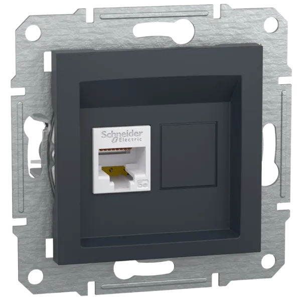 Schneider Electric Asfora EPH4300169 РОЗЕТКА КОМП'ЮТЕРНА RJ45 UTP КАТ. 5Е АНТРАЦИТ