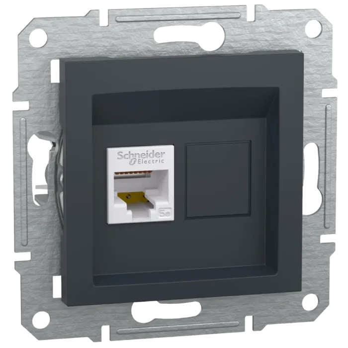 Schneider Electric Asfora EPH4300169 РОЗЕТКА КОМП'ЮТЕРНА RJ45 UTP КАТ. 5Е АНТРАЦИТ