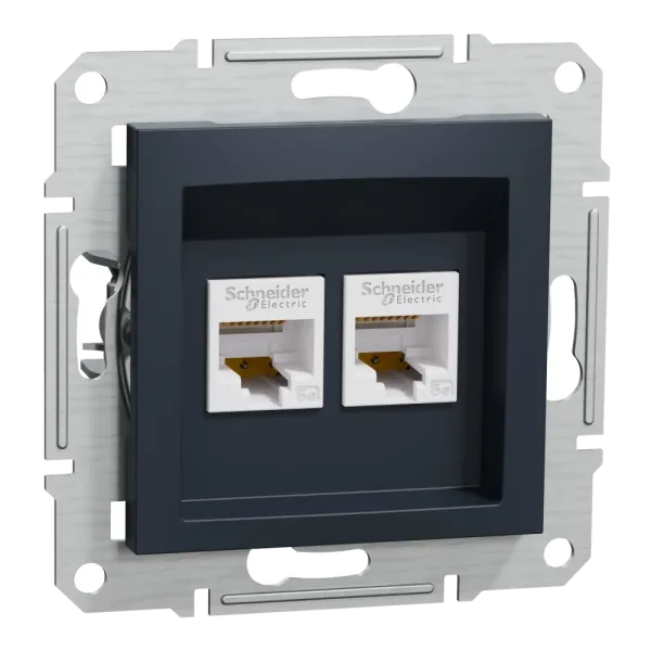 Schneider Electric EPH4400171 Asfora Розетка комп'ютерна антрацит, пластик, для врізного монтажу