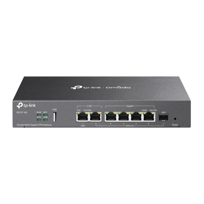 Мультисервісний маршрутизатор TP-LINK  ER707-M2 1x2.5GE LAN 1x2.5GE WAN/LAN 4xGE LAN 1xSFP WAN/LAN 1xUSB 2.0 VPN Omada