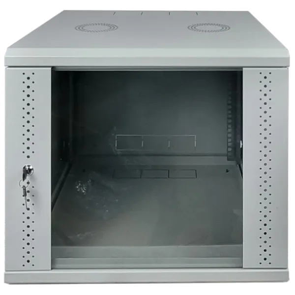 EServer 9U 600х600х503 скло, сіра Шафа