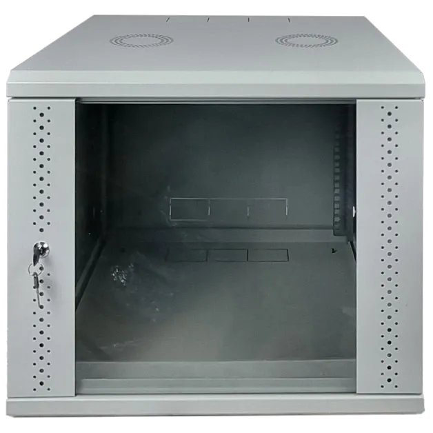 EServer 9U 600х600х503 скло, сіра Шафа