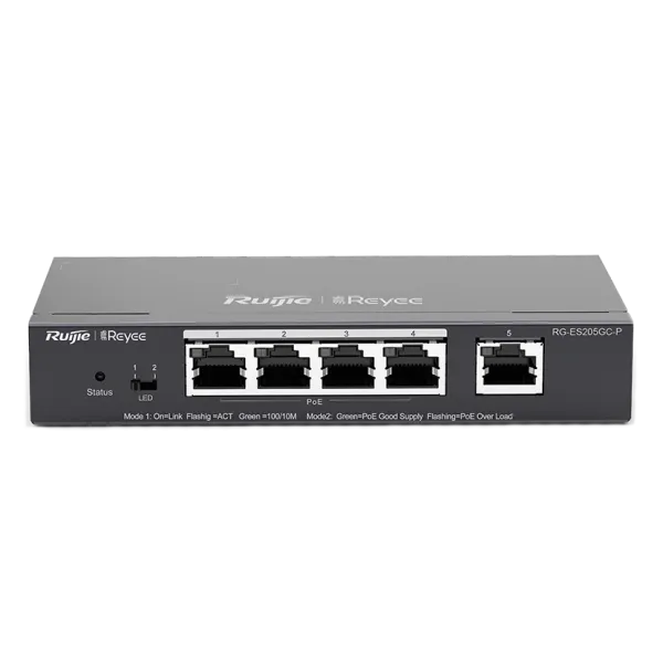 Ruijie RG-ES205GC-P 5-портовий гігабітний інтелектуальний POE комутатор