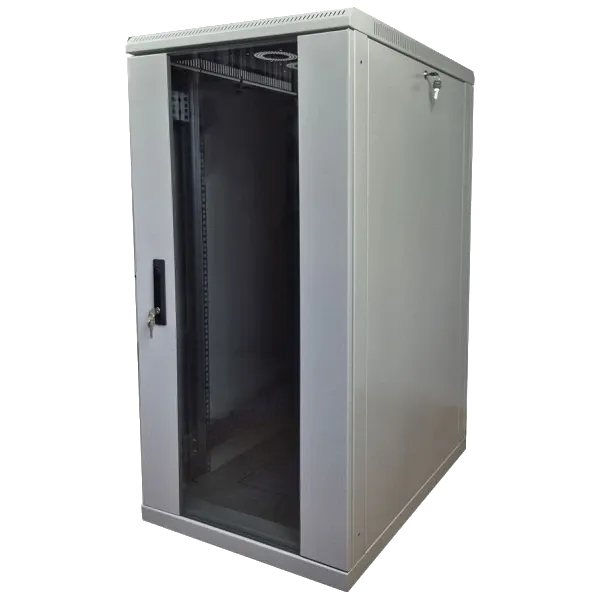 EServer 24U-600х600, скло, сіра Шафа підлогова