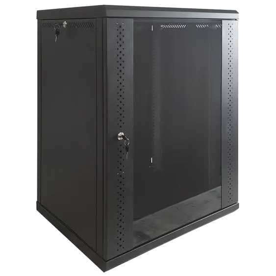 EServer 12U 600х600х637 скло, чорна Шафа