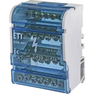 ЕТІ EDB-407 Блок розподільчий (4p, 3L+PE/N) 125A 7 виходів