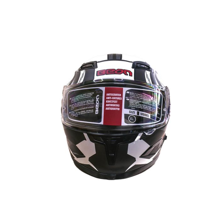 Мотошолом інтеграл Beon R MATT TITAN (матовий білий/чорний) розмір ХL