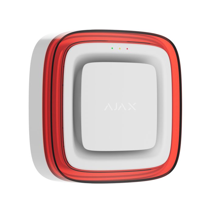 Бездротовий адресний пожежний оповіщувач Ajax EN54 FireProtect (Sounder/VAD) Jeweller white світлозвуковий