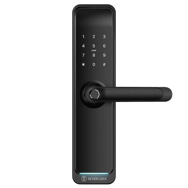 Розумний дверний біометричний замок SEVEN LOCK SL-7767BFW (врізна частина 6068 Auto)