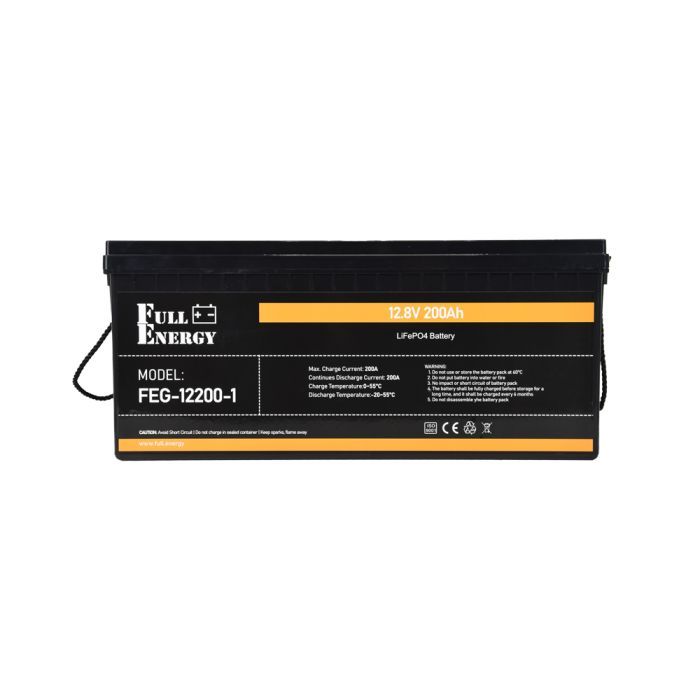 Акумулятор LiFePO4 Full Energy FEG-12200-1 12.8V 200Ah (2560Wh) з Bluetooth для інвертора, ДБЖ та сонячних систем