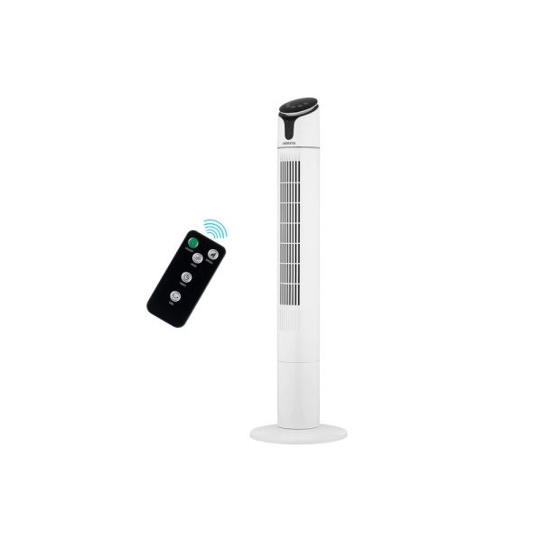 Вентилятор підлоговий Ardesto FNT-R44X1WY22 колонного типу, висота 110 см, 50 Вт, дисплей, таймер, пульт ДК, білий