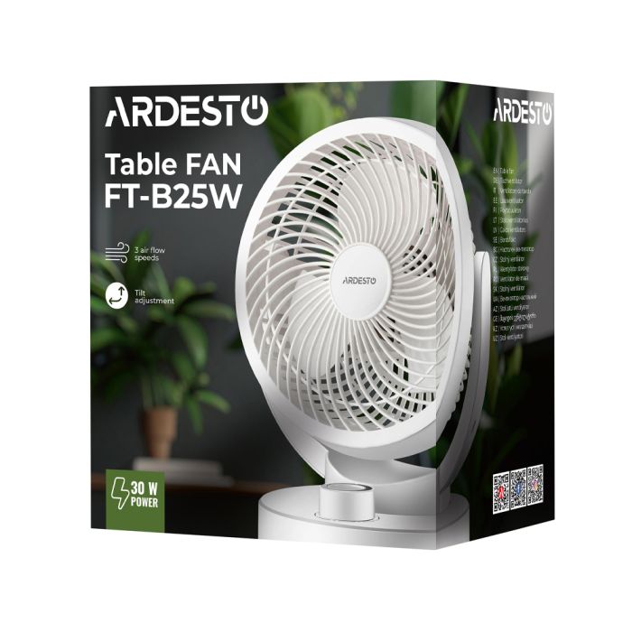 Вентилятор настільний ARDESTO FT-B25W з механічним керуванням
