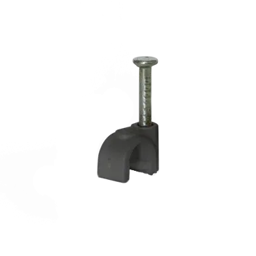 Скоба Ziplex для кабелю з цвяхом кругла d 6 чорна (100шт)