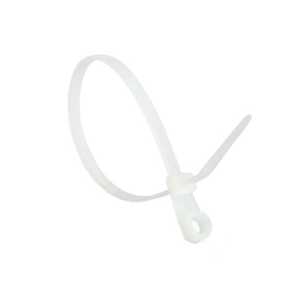 Стяжка Ziplex кабельна з кільцем 4,2х220 біла(100шт)