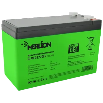 MERLION G-MLG1270F2 7A•г 12В мультигель Свинцево-кислотна акумуляторна батарея