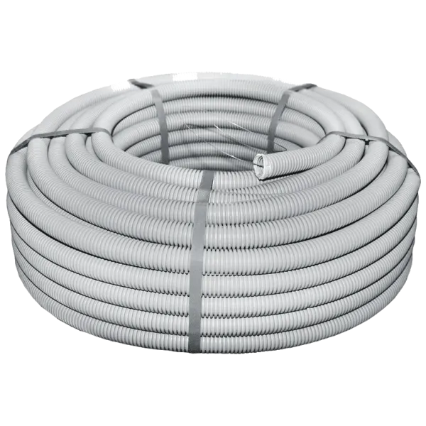 750Н 32/25мм бухта 50м гнучка з протяжкою негорюча UF-стійка Труба гофрована