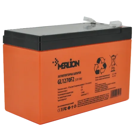 MERLION GL1270F2 7A•г 12В Свинцево-кислотна акумуляторна батарея