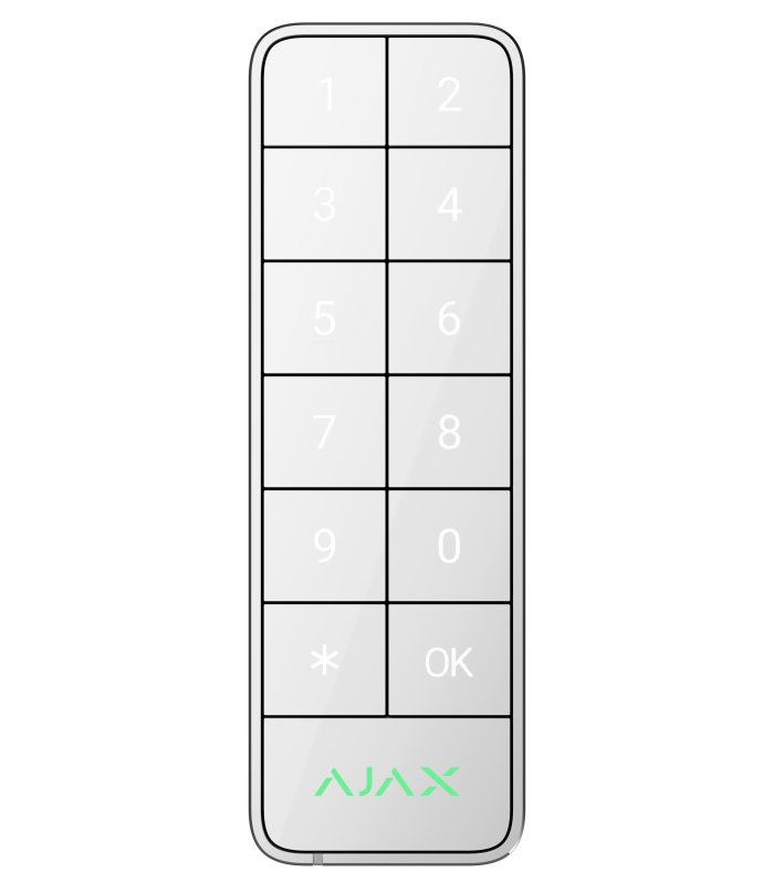 Дротова клавіатура Ajax Superior KeyPad Outdoor Fibra White (117759.285.WH)