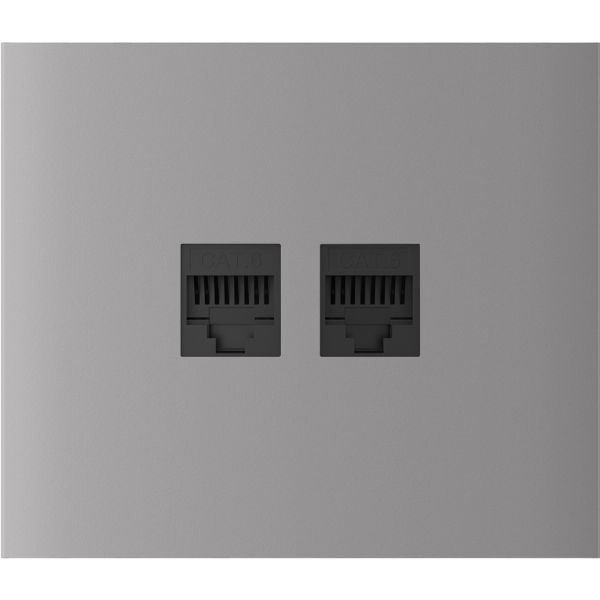 Центральна панель для вбудованої інтернет-розетки Ajax CenterCover (LAN) vertical Fog (126208.318.FG)