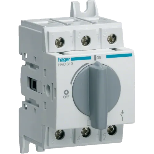 Hager HAC310 Вимикач навантаження модульний до 35мм2, 3п 100А