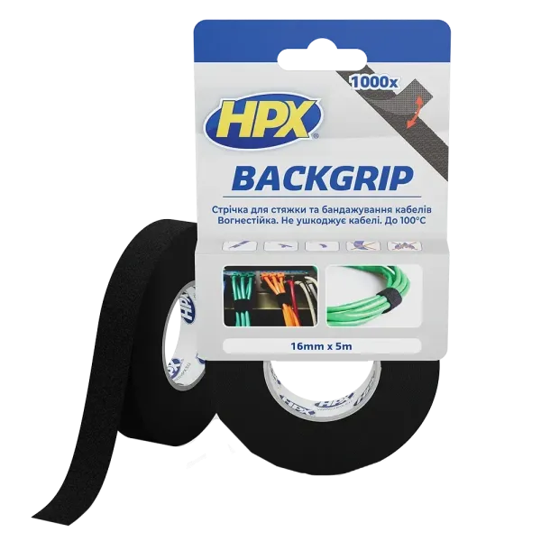 BACKGRIP BG1605 16х1,25мм 5м Стрічка-липучка для бандажу кабелів