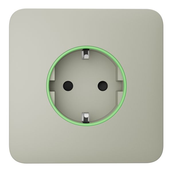 Розумна вбудована розетка з функцією моніторингу споживання електроенергії Ajax Outlet [type F] Jeweller Oyster