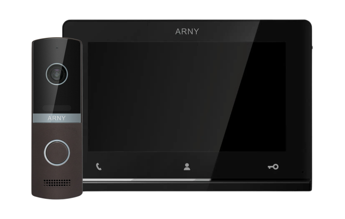Комплект домофонний ARNY AVD-7121 (AVD-710 2Мп 7" TFT + AVP-NG230 1Мп), Black + Brown