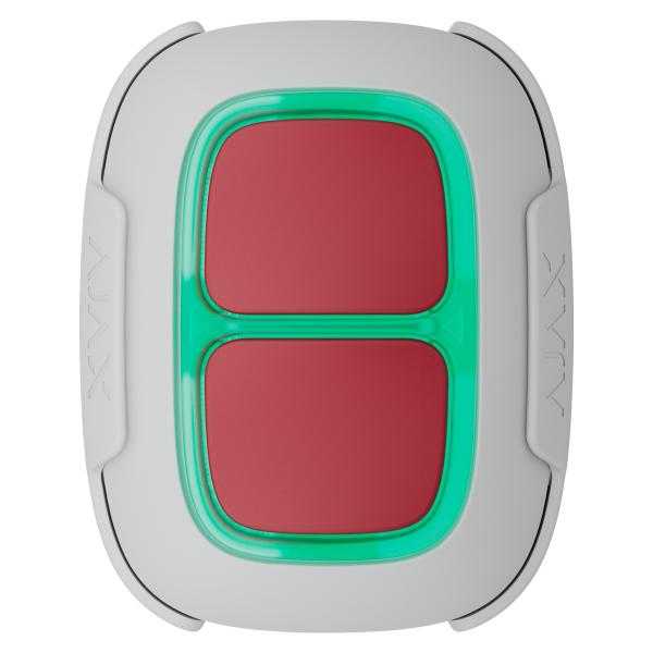 Бездротова тривожна кнопка для обʼєктів підвищеного ризику Ajax Superior DoubleButton G3 Jeweller White (138642.79.WH1)