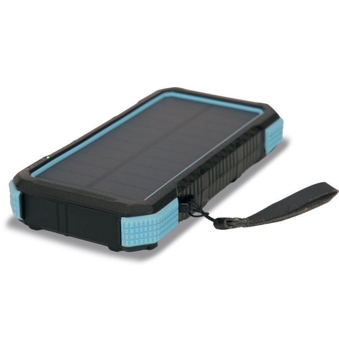 Повербанк з сонячною панеллю 20000mAh Power Bank Kraft TPB-1820SLP Blue бездротова зарядка 18W QC2.0 LED-ліхтар