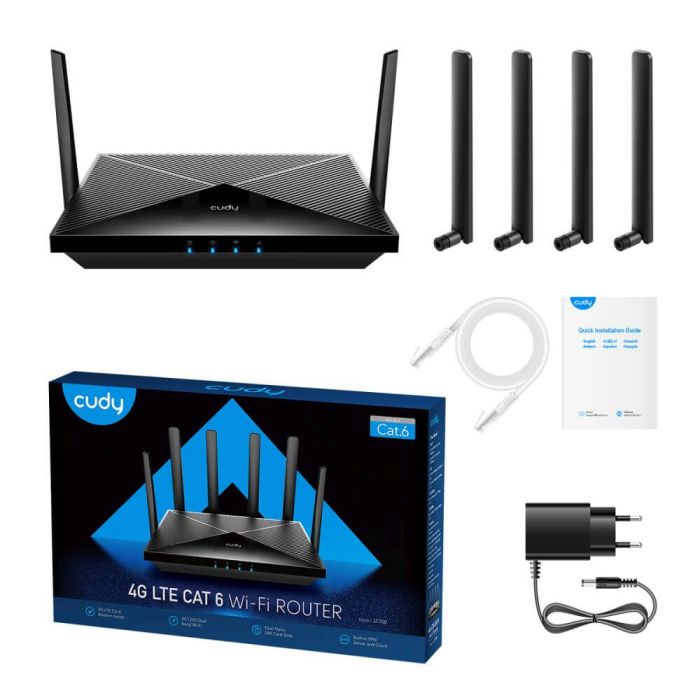 WiFi 5 Mesh 4G LTE-маршрутизатор Cudy LT700 CAT6 дводіапазонний гігабітний АС1200