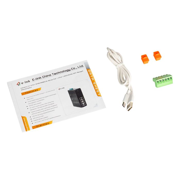 PoE-комутатор 10-портовий керований L2+ E-LINK LNK-IMC208-2.5GPM-SFP+ 2.5G з 8 портами PoE, 240W