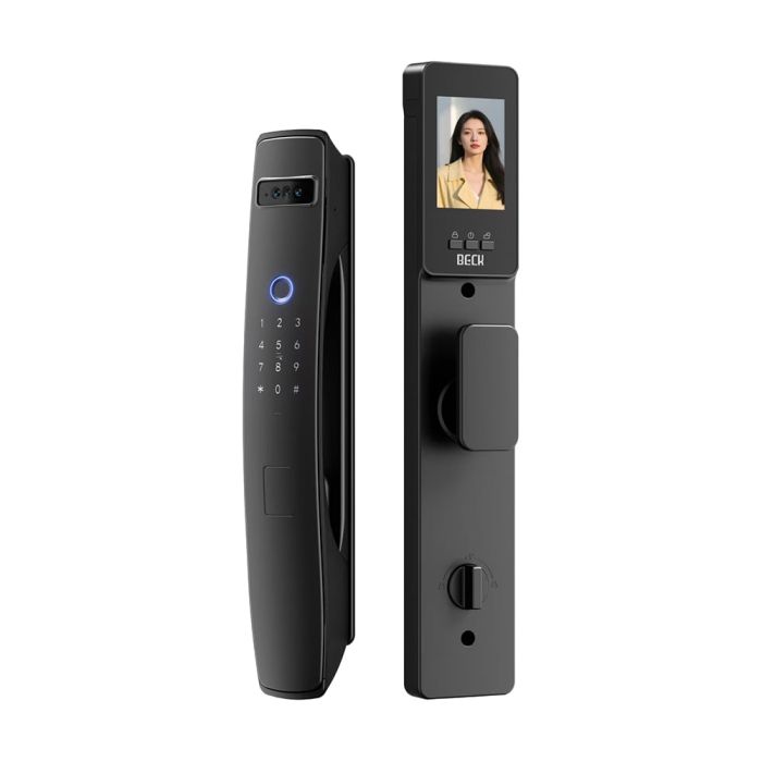 Замок біометричний автономний Trinix TRL-8803BTV Black L/R з Bluetooth, розпізнаванням облич, зчитувачем відбитків пальців і карт Mifare